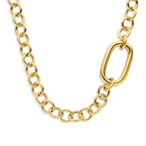 Bibbiena Poppi Acadia 925 Sterling Silber vergoldetes Gliedercollier