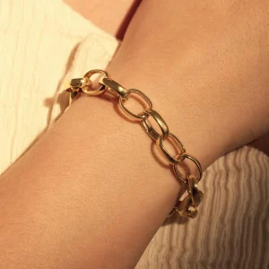 Bibbiena Poppi Acadia 925 Sterling Silber vergoldetes Gliederarmband