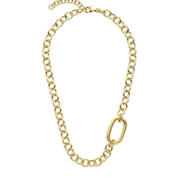 Bibbiena Poppi Acadia 925 Sterling Silber vergoldetes Gliedercollier