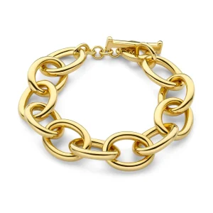Bibbiena Poppi Adriane 925 Sterling Silber vergoldetes Gliederarmband
