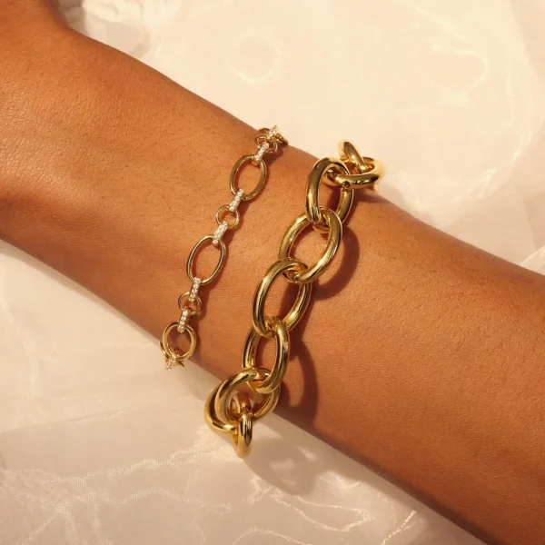 Bibbiena Poppi Adriane 925 Sterling Silber vergoldetes Gliederarmband