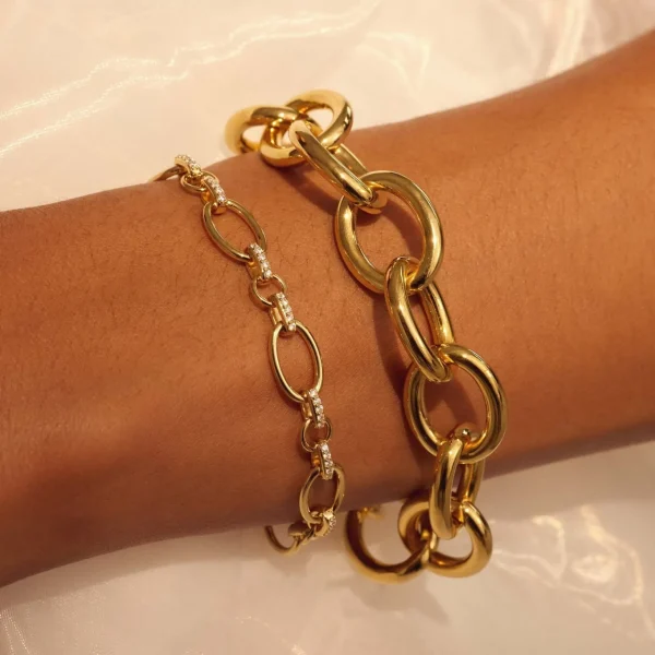 Bibbiena Poppi Adriane 925 Sterling Silber vergoldetes Gliederarmband