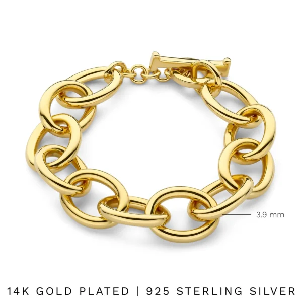Bibbiena Poppi Adriane 925 Sterling Silber vergoldetes Gliederarmband