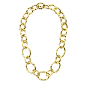Bibbiena Poppi Adriane 925 Sterling Silber vergoldetes Gliedercollier
