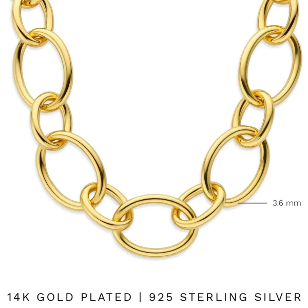 Bibbiena Poppi Adriane 925 Sterling Silber vergoldetes Gliedercollier