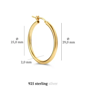 Bibbiena Poppi Casentino Ohrringe aus 925er Sterlingsilber mit 14 Karat Goldauflage