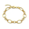 Bibbiena Poppi Clara 925 Sterling Silber vergoldetes Gliederarmband mit Zirkoniasteinen