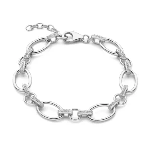 Bibbiena Poppi Clara 925 Sterling Silber Gliederarmband mit Zirkoniasteinen