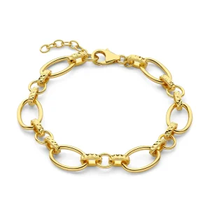 Bibbiena Poppi Clara 925 Sterling Silber vergoldetes Gliederarmband