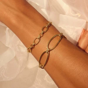 Bibbiena Poppi Clara 925 Sterling Silber vergoldetes Gliederarmband