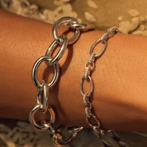 Bibbiena Poppi Clara 925 Sterling Silber Gliederarmband mit Zirkoniasteinen