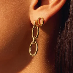 Bibbiena Poppi Clara 925 Sterling Silber vergoldet Ohrstecker