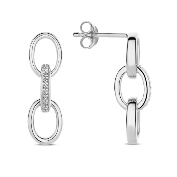 Bibbiena Poppi Clara 925 Sterling Silber Ohrringe mit Zirkonia Steinen