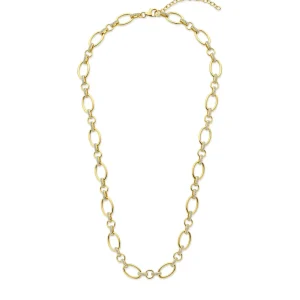 Bibbiena Poppi Clara 925 Sterling Silber vergoldetes Gliedercollier mit Zirkoniasteinen