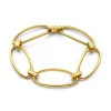 Bibbiena Poppi Clara 925er Sterlingsilber vergoldetes Gliederarmband mit 14 Karat Goldplattierung