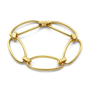 Bibbiena Poppi Clara 925er Sterlingsilber vergoldetes Gliederarmband mit 14 Karat Goldplattierung