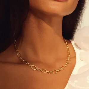 Bibbiena Poppi Clara 925er Sterlingsilber vergoldetes Gliedercollier