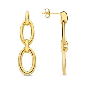 Bibbiena Poppi Clara 925er Sterlingsilber vergoldet Tropfenohrringe mit 14 Karat Goldplattierung