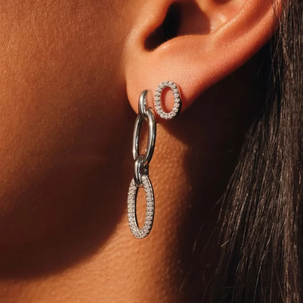 Bibbiena Poppi Clara Ohrstecker aus 925er Sterlingsilber mit Zirkoniasteinen