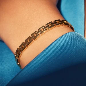 Bibbiena Poppi Dante 925 Sterling Silber vergoldetes Gliederarmband
