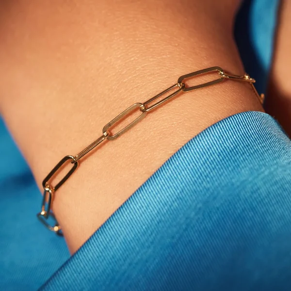 Bibbiena Poppi Felice 925er Sterlingsilber vergoldetes Gliederarmband mit 14 Karat Goldplattierung