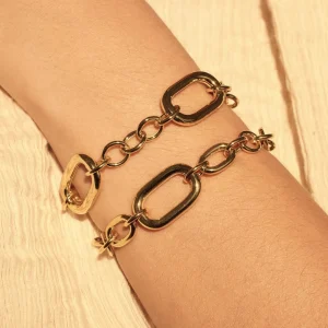Bibbiena Poppi Gionna 925 Sterling Silber vergoldetes Gliederarmband