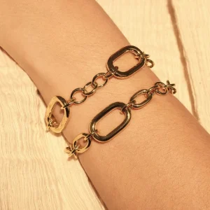 Bibbiena Poppi Gionna 925 Sterling Silber vergoldetes Gliederarmband