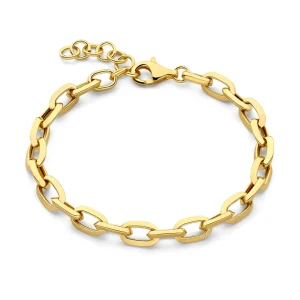 Bibbiena Poppi Lucia 925 Sterling Silber vergoldetes Gliederarmband