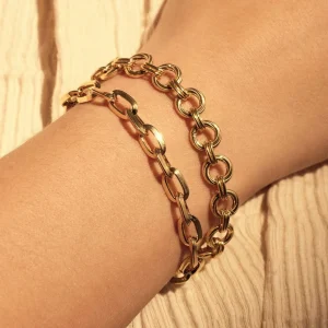 Bibbiena Poppi Lucia 925 Sterling Silber vergoldetes Gliederarmband
