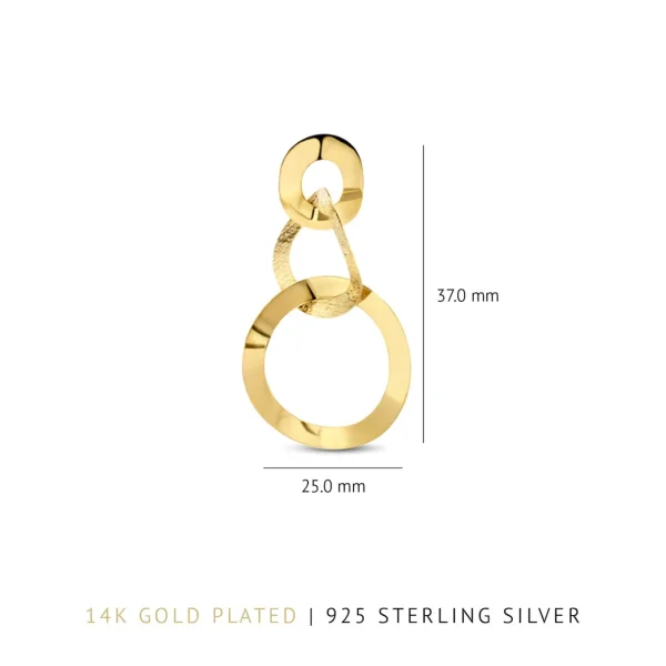 Bibbiena Poppi Madonna 925er Sterlingsilber vergoldet Tropfenohrringe mit 14 Karat Vergoldung