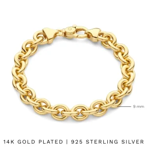Bibbiena Poppi Mila 925 Sterling Silber vergoldetes Gliederarmband