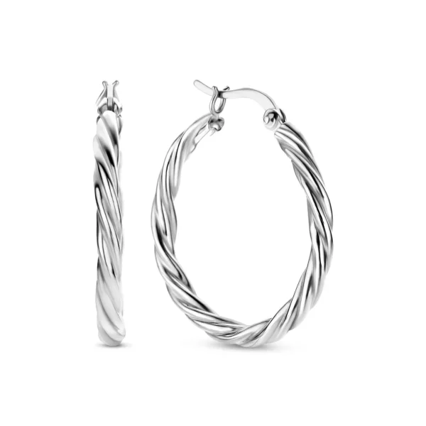 Bibbiena Poppi Viviana 925 Sterling Silber Ohrringe mit Drehung
