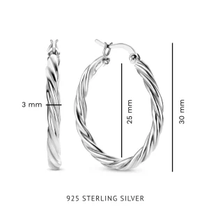 Bibbiena Poppi Viviana 925 Sterling Silber Ohrringe mit Drehung