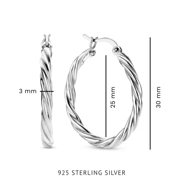 Bibbiena Poppi Viviana 925 Sterling Silber Ohrringe mit Drehung