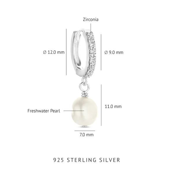 Brioso Cortona Bella 925 Sterling Silber Ohrringe mit Süßwasserperle