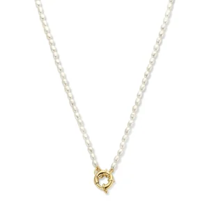 Brioso Cortona Bella 925er Sterlingsilber vergoldet Perlenkette mit 14 Karat Vergoldung