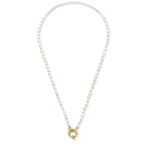 Brioso Cortona Bella 925er Sterlingsilber vergoldet Perlenkette mit 14 Karat Vergoldung