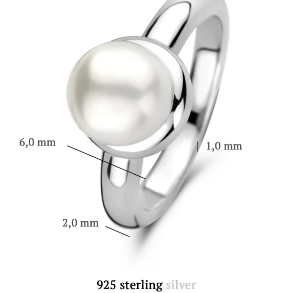 Brioso Cortona Bella Ring aus 925er Sterlingsilber mit Süßwasserperle