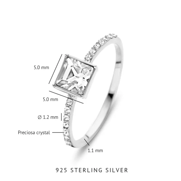 Cento Luci Pia Ring aus 925er Sterlingsilber mit Preciosa-Kristall