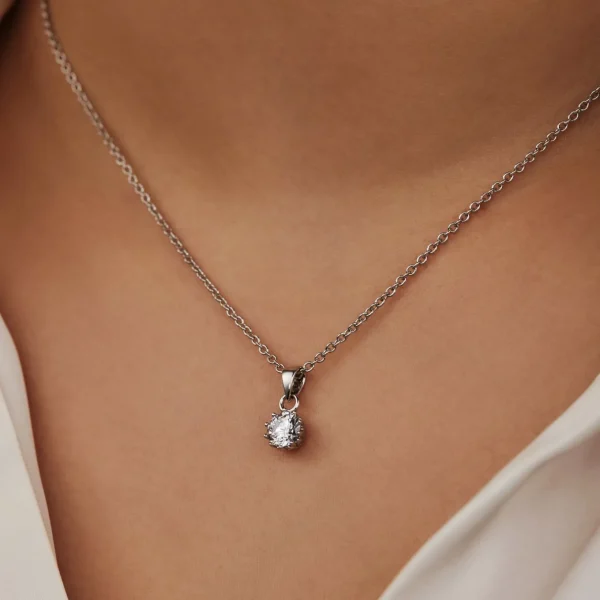Cento Luci Rosia Halskette aus 925er Sterlingsilber mit Zirkoniasteinen