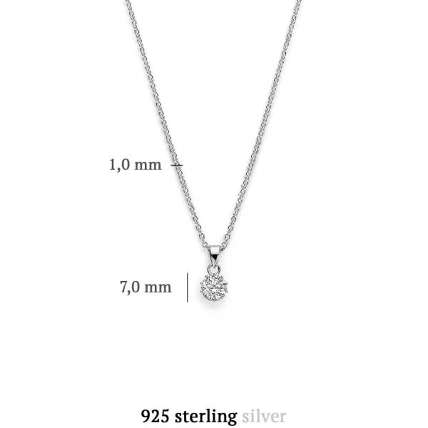 Cento Luci Rosia Halskette aus 925er Sterlingsilber mit Zirkoniasteinen