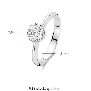 Cento Luci Rosia Ring aus 925er Sterlingsilber mit Zirkoniastein