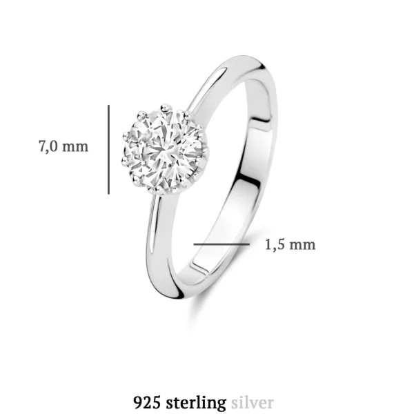 Cento Luci Rosia Ring aus 925er Sterlingsilber mit Zirkoniastein