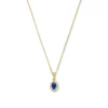 Mia Colore Azure 925 Sterling Silber vergoldetes Collier mit blauem Zirkoniastein