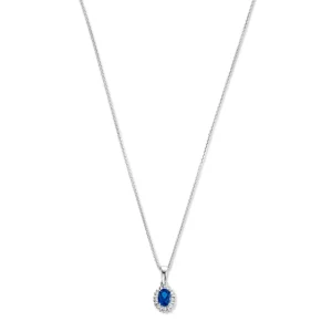 Mia Colore Azure Halskette aus 925er Sterlingsilber mit blauem Zirkoniastein