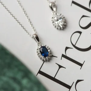 Mia Colore Azure Halskette aus 925er Sterlingsilber mit blauem Zirkoniastein