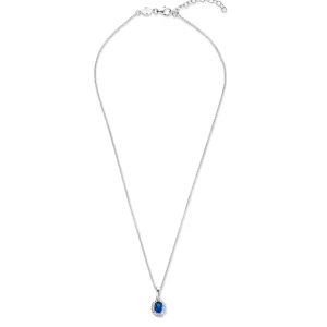 Mia Colore Azure Halskette aus 925er Sterlingsilber mit blauem Zirkoniastein