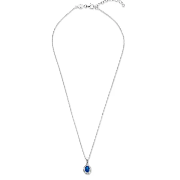 Mia Colore Azure Halskette aus 925er Sterlingsilber mit blauem Zirkoniastein