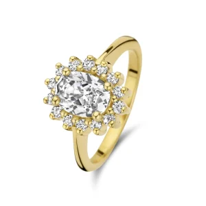 Mia Colore Bianca 925 Sterlingsilber vergoldeter Ring mit Zirkoniastein