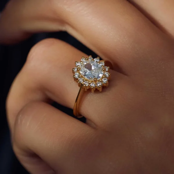 Mia Colore Bianca 925 Sterlingsilber vergoldeter Ring mit Zirkoniastein